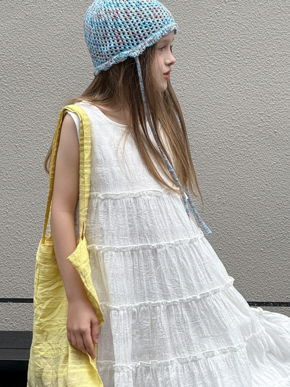 ノースリーブワンピース White / 100cm ティアードノースリーブサマーワンピース【mh0010393】