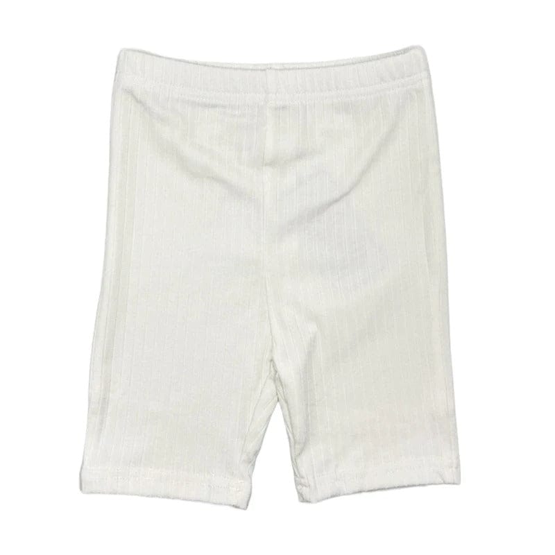 レギンスパンツ white / 12M  80cm キッズパンツ ショート ハーフレギンスパンツ ボーダー/無地