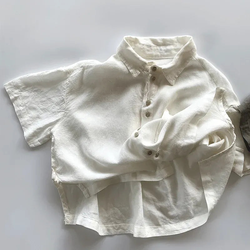 半袖シャツ・ブラウス white / 12M 80cm キッズトップス 半袖シャツ ルーズシルエット シンプルベーシック 2カラー