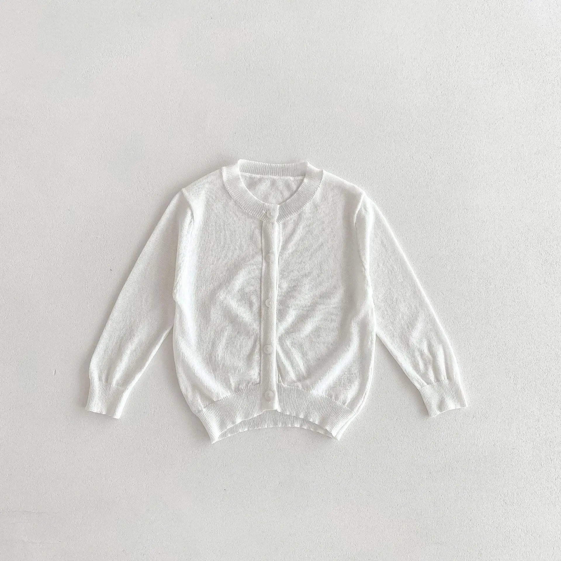 カーディガン・パーカー white / 12M  80cm / 取り寄せ（7〜21日） キッズカーディガン サマーカーディガンジャケット 薄手 シンプルベーシック 日除け クーラー冷房対策 5カラー
