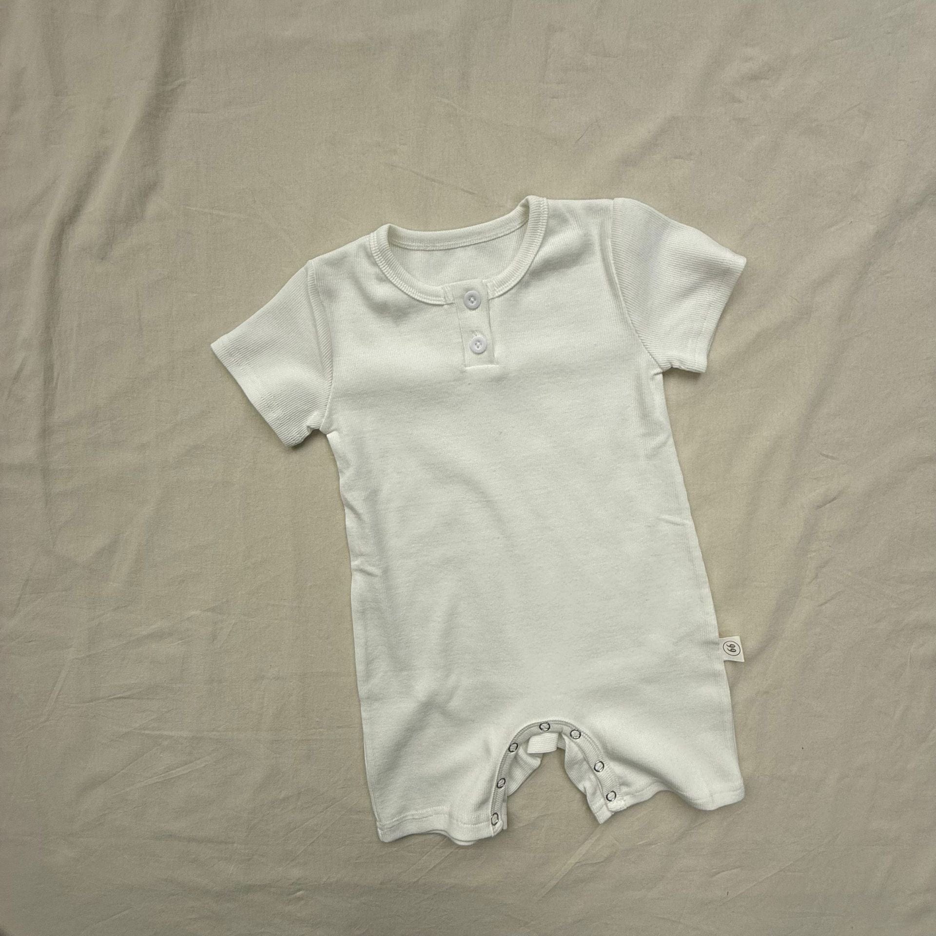 半袖ロンパース White / 66cm シンプルベーシック半袖ジャンプスーツロンパース【mh0009421】