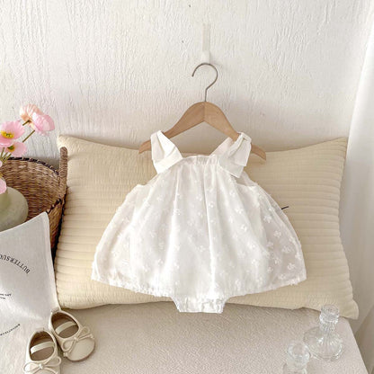 ノースリーブロンパース White / 66cm リボンショルダーチュールスカートノースリーブロンパース【mh0010313】