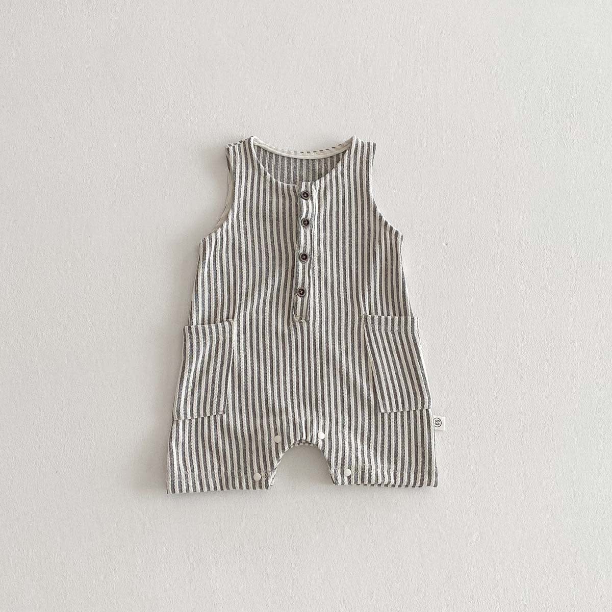ノースリーブジャンプスーツ White / 66cm ストライプノースリーブジャンプスーツ【mh0010334】