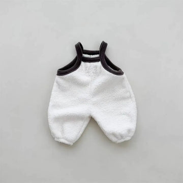 サロペットパンツ・サスペンダーパンツ white / 6M  66cm ベビーサロペット フリースサスペンダーパンツ ノースリーブジャンプスーツ