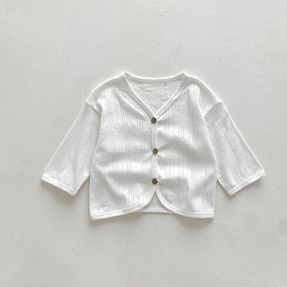 カーディガン・パーカー white / 6M/66cm ベビー サマー レース ニット カーディガン 日除け 冷房対策 薄手 4カラー ユニセックス