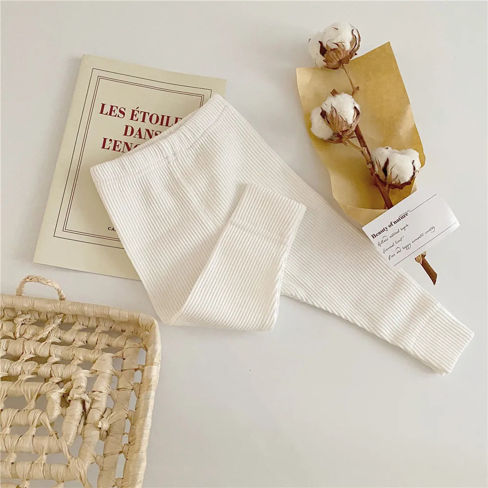 レギンスパンツ White / 73cm ベビーパンツ リブレギンスパンツ シンプルベーシック 7カラー【mh0004247】