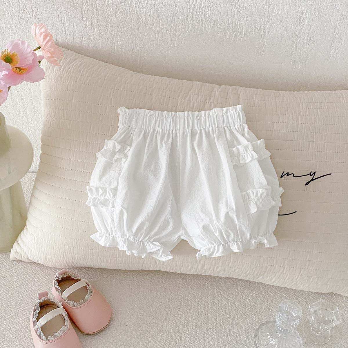 ハーフパンツ・ショートパンツ White / 73cm フリルバルーンショートパンツ【mh0009765】