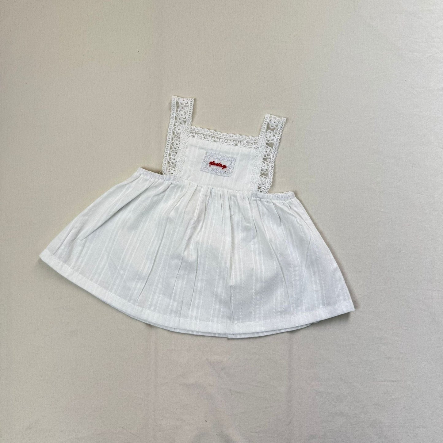 ノースリーブワンピース White / 73cm ショルダーレースキャミソールワンピース【mh0010414】