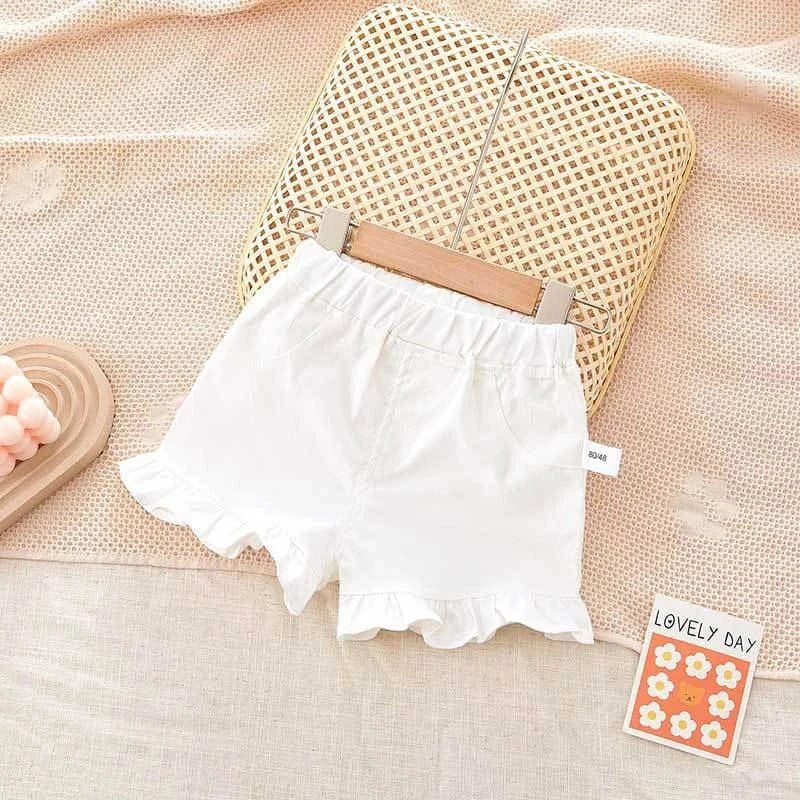 ハーフパンツ・ショートパンツ white / 80cm ☺︎ キッズパンツ フリルショートパンツ デニム 2カラー