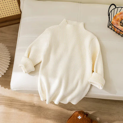 ニット・セーター White / 90cm 24M キッズトップス リブニットハイネックボトルネックシンプル長袖カットソー【mh0008017】