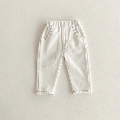 デニムパンツ white / 9M  73cm キッズパンツ デニムパンツ ジーンズ シンプルベーシック ブルー ブラック ホワイト 3カラー ボーイズ 男の子 子供服