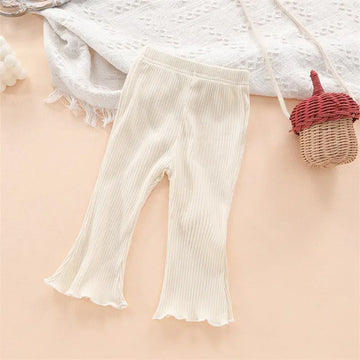 レギンスパンツ White / 9M  73CM ベビーパンツ リブブーツカット フレアパンツ 薄手 レギンスパンツ 4カラー【mh0004411】