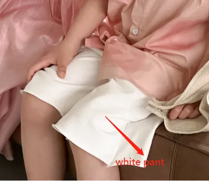 半袖セットアップ white short / 90cm 1-2y キッズトップス/パンツ/ワンピース 半袖シャツ/ショートパンツ/ノースリーブワンピース タイダイピンク リンクコーデ 兄弟姉妹 お揃いコーデ