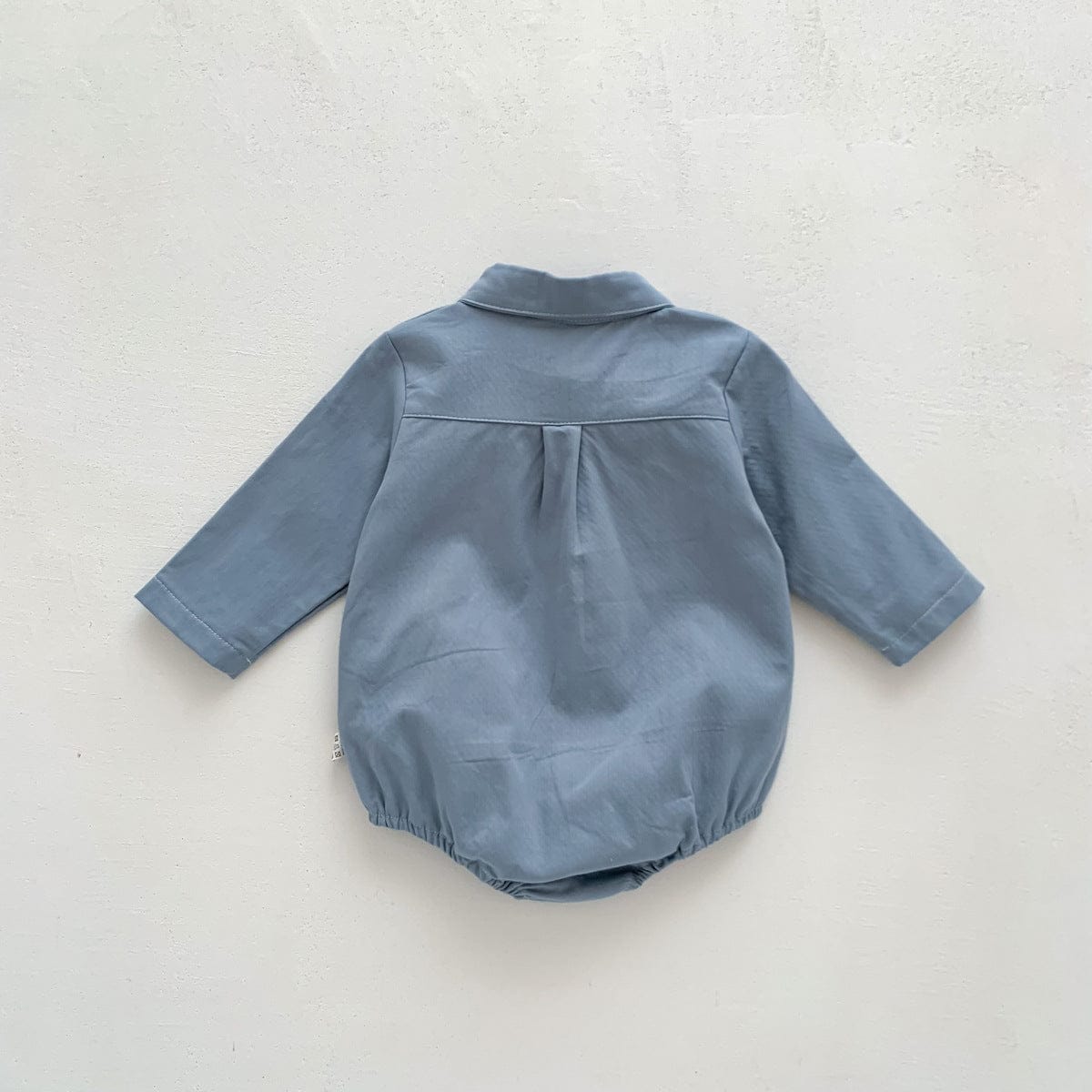 長袖ロンパース チェック柄蝶ネクタイ付き長袖ロンパースYシャツ風ベビーフォーマル【mh0010920】