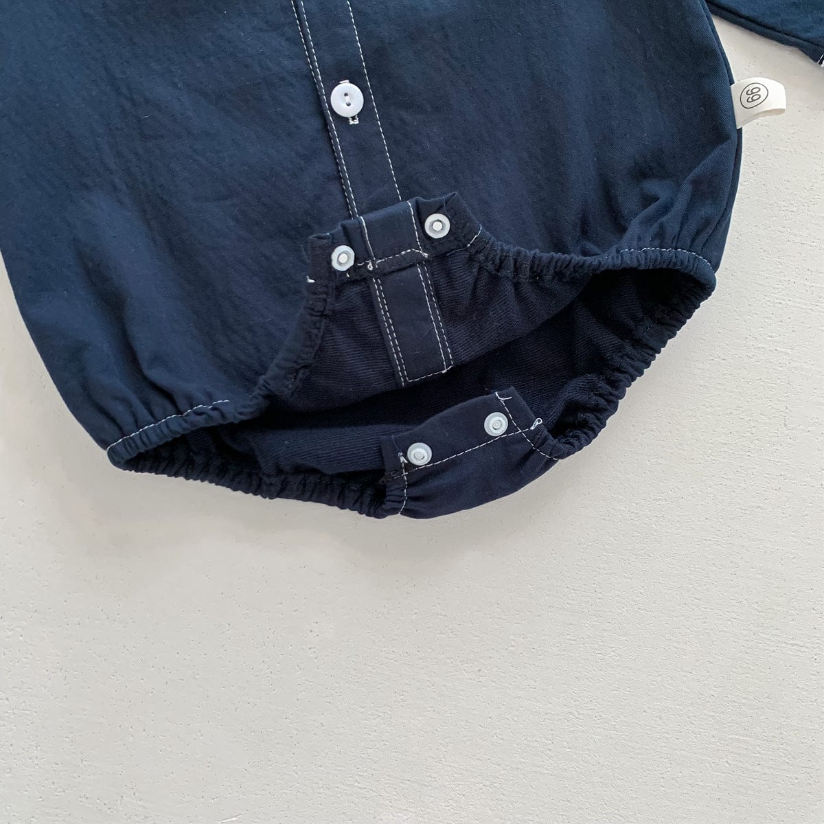 長袖ロンパース チェック柄蝶ネクタイ付き長袖ロンパースYシャツ風ベビーフォーマル【mh0010920】