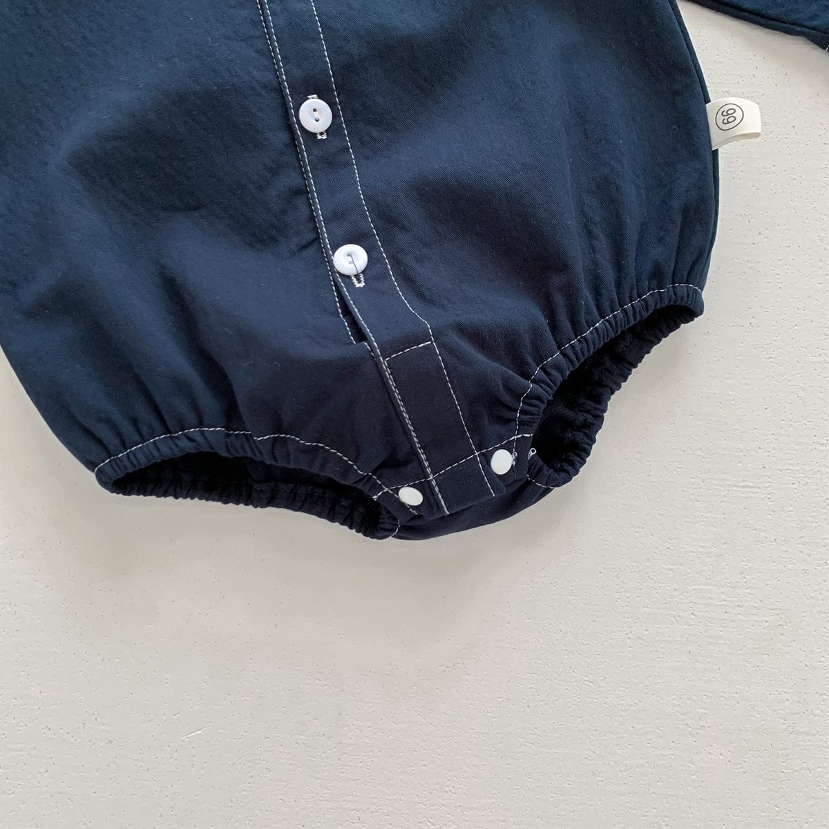 長袖ロンパース チェック柄蝶ネクタイ付き長袖ロンパースYシャツ風ベビーフォーマル【mh0010920】