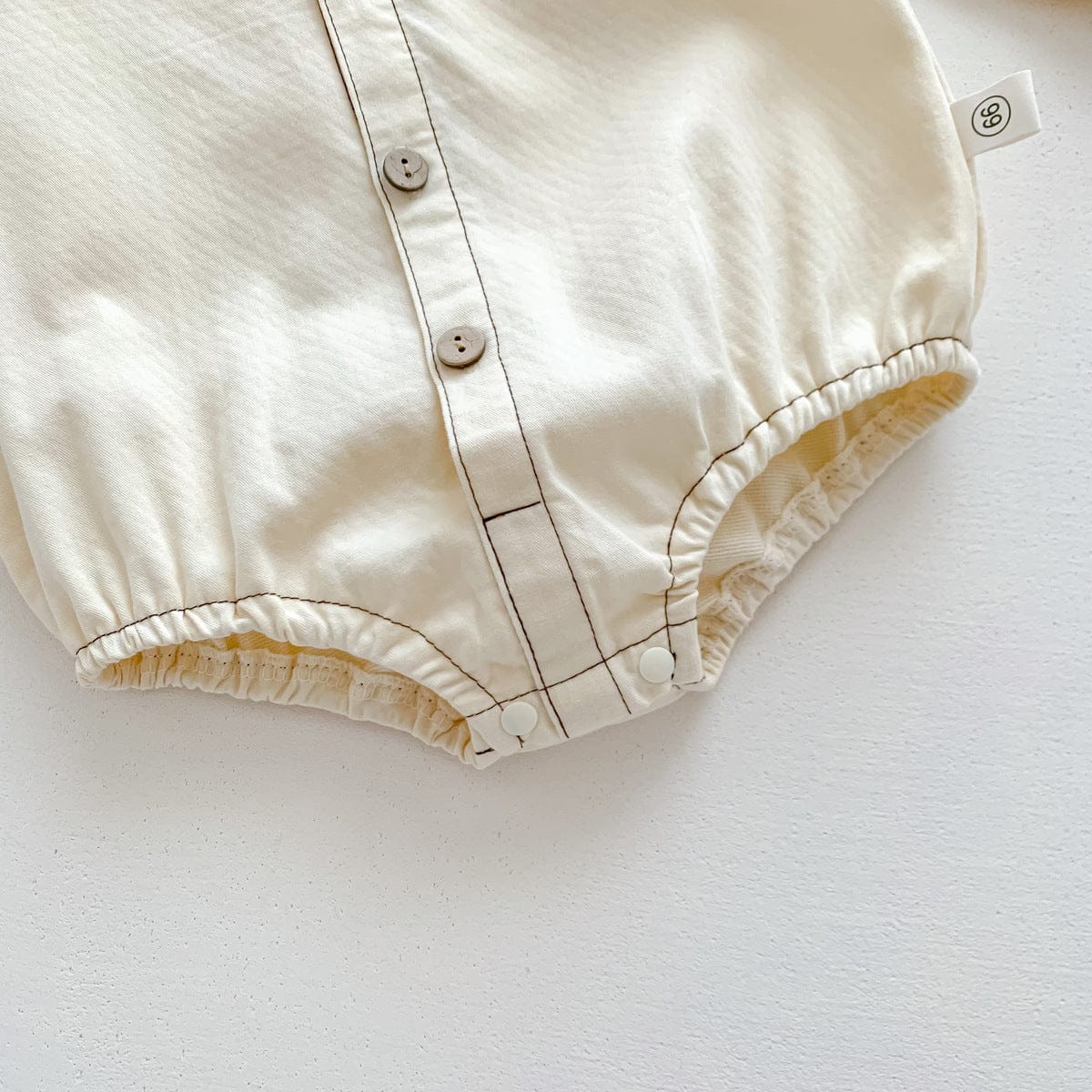 長袖ロンパース チェック柄蝶ネクタイ付き長袖ロンパースYシャツ風ベビーフォーマル【mh0010920】