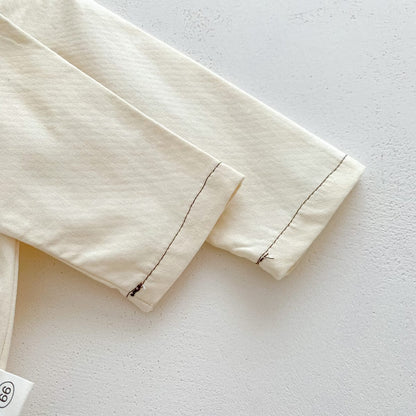 長袖ロンパース チェック柄蝶ネクタイ付き長袖ロンパースYシャツ風ベビーフォーマル【mh0010920】