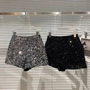 ハーフパンツ・ショートパンツ キッズジュニアパンツ ショートパンツ ホットパンツ スパンコール シャイニー Y2K シルバー/ゴールド/ブラック/3カラー