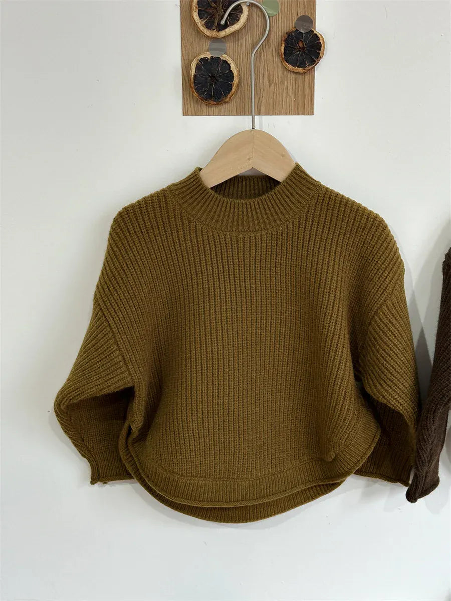 ニット・セーター yellow / 18M  (80cm) キッズトップス ニットセーター 長袖プルオーバー イエロー コーヒー 2カラー