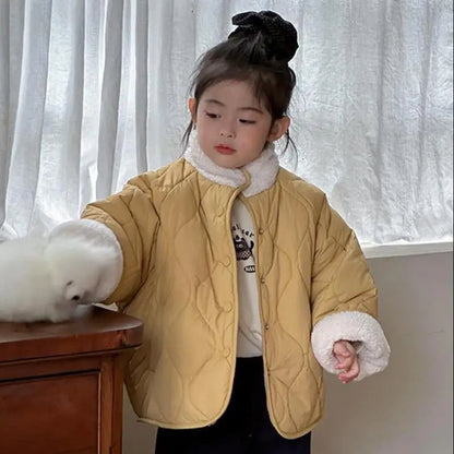 ショートコート・ジャケット・ジャンパー Yellow / 24M  90CM キッズジャケット 裏ボアフリースキルティングリバーシブルブルゾンジャケットコート【mh0007999】