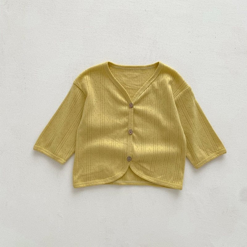 カーディガン・パーカー yellow / 6M/66cm ベビー サマー レース ニット カーディガン 日除け 冷房対策 薄手 4カラー ユニセックス