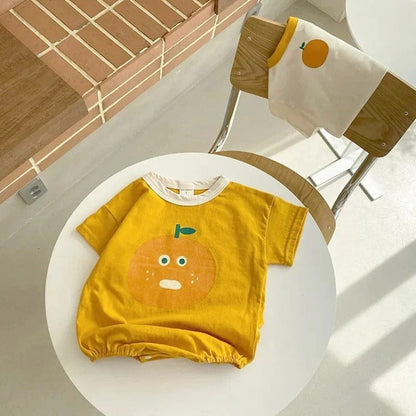 半袖ロンパース Yellow / 6M/66cm ベビー オレンジ 半袖ロンパース【mh0000076】