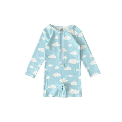 ベビー用水着 zip-up swimsuit clouds / 80 ガールズ水着 長袖つなぎスイムウェア ラッシュガード【mh0009323】