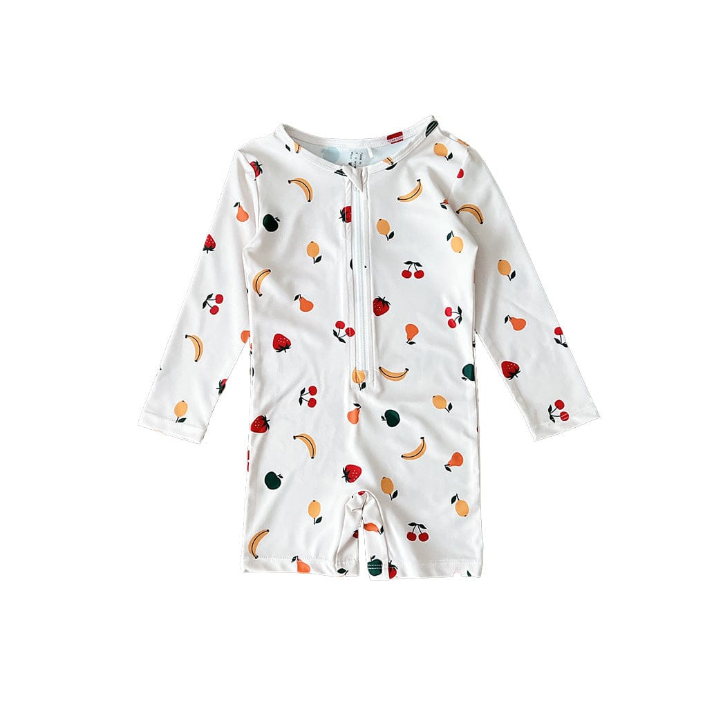 ベビー用水着 zip-up swimsuit fruit / 80 ガールズ水着 長袖つなぎスイムウェア ラッシュガード【mh0009323】