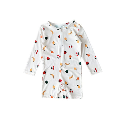 ベビー用水着 zip-up swimsuit fruit / 80 ガールズ水着 長袖つなぎスイムウェア ラッシュガード【mh0009323】