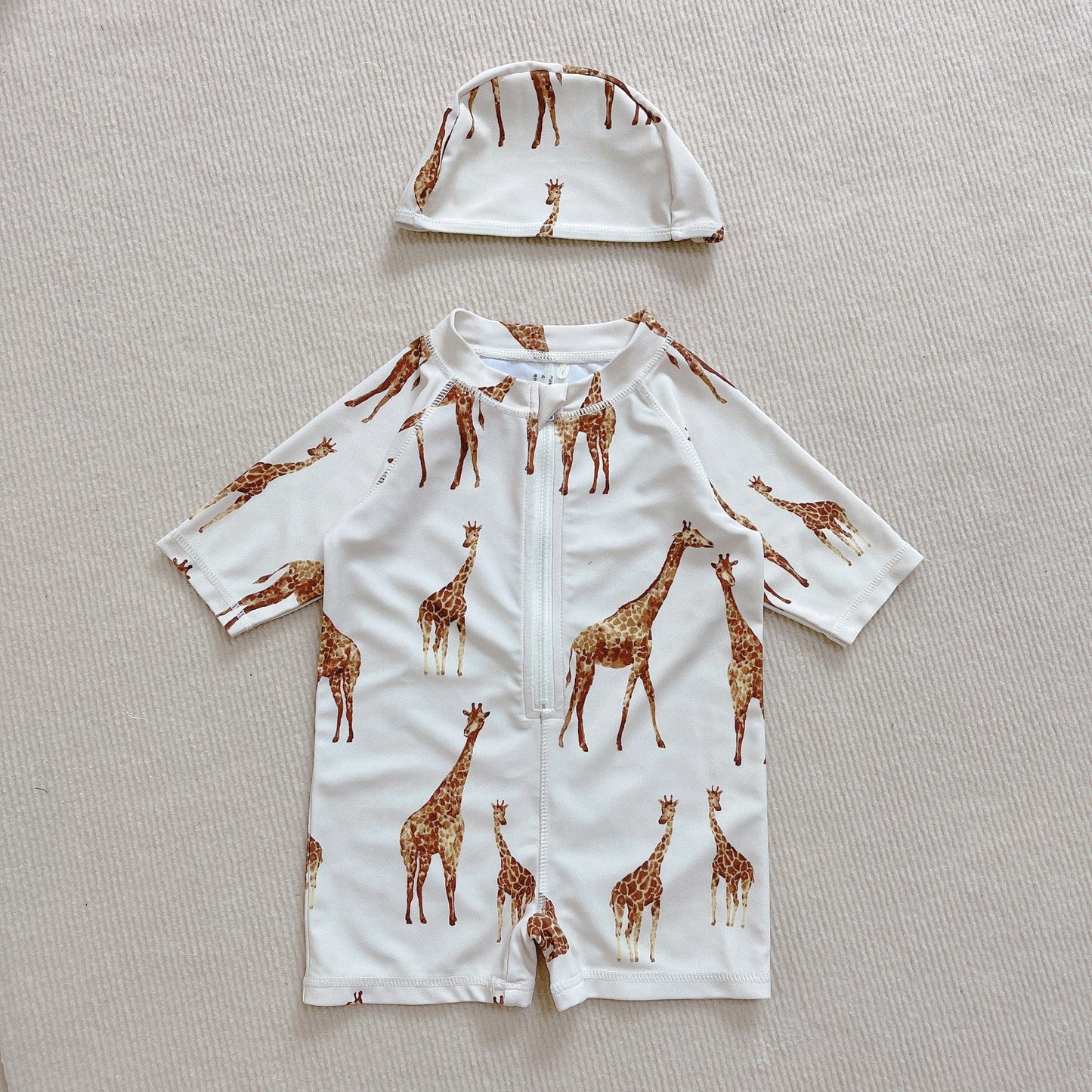 ベビー用水着 Zip-up swimsuit giraffe / 80 ボーイズ水着 7分丈つなぎスイムウェア ラッシュガード【mh0009303】