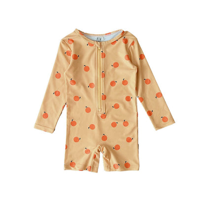 ベビー用水着 zip-up swimsuit orange / 80 ガールズ水着 長袖つなぎスイムウェア ラッシュガード【mh0009323】