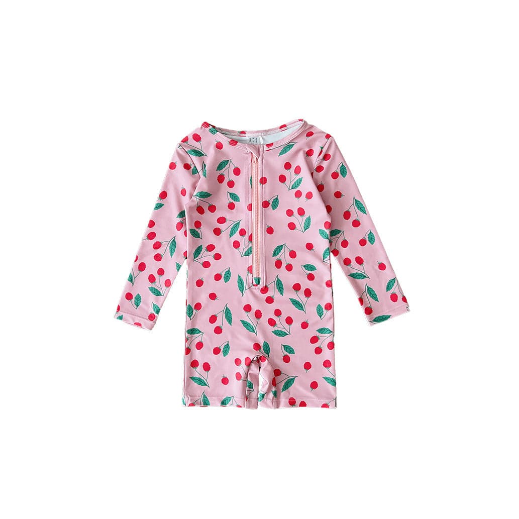 ベビー用水着 zip-up swimsuit raspberry / 80 ガールズ水着 長袖つなぎスイムウェア ラッシュガード【mh0009323】