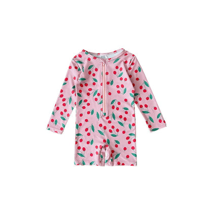 ベビー用水着 zip-up swimsuit raspberry / 80 ガールズ水着 長袖つなぎスイムウェア ラッシュガード【mh0009323】
