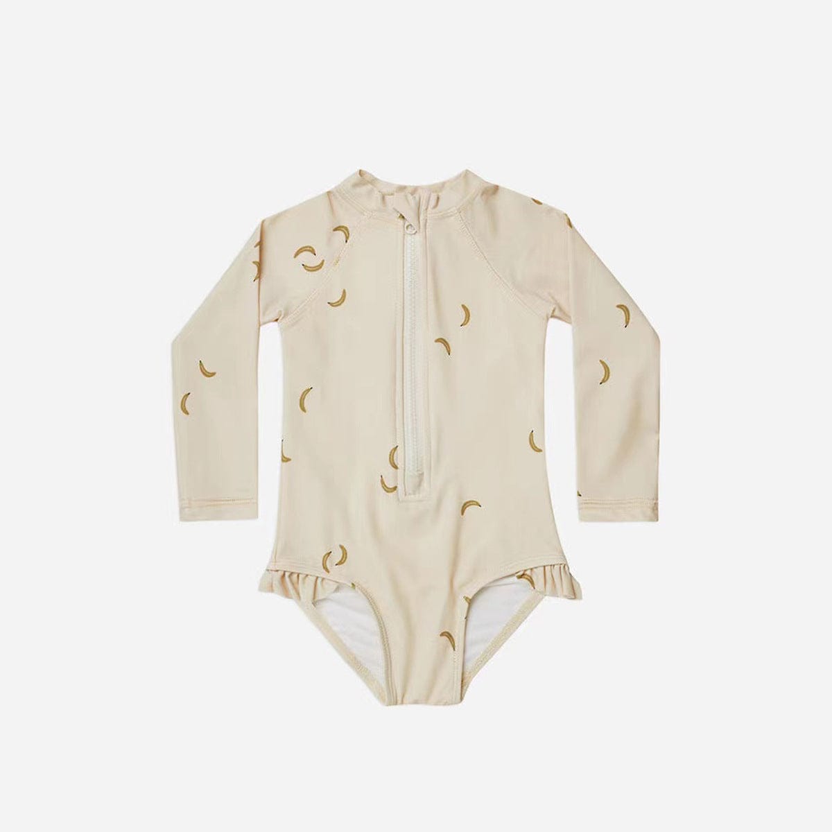 ベビー用水着 zipper swimsuit beige banana / 80 ガールズ水着 長袖ワンピーススイムウェア ラッシュガード【mh0009370】
