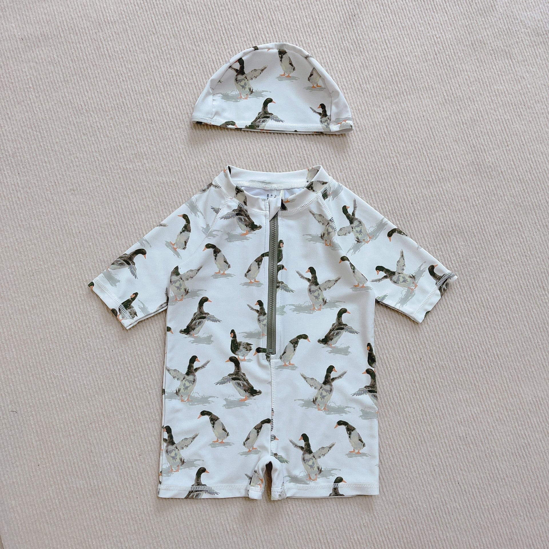 ベビー用水着 Zipper swimsuit duck duck / 80 ボーイズ水着 7分丈つなぎスイムウェア ラッシュガード【mh0009303】