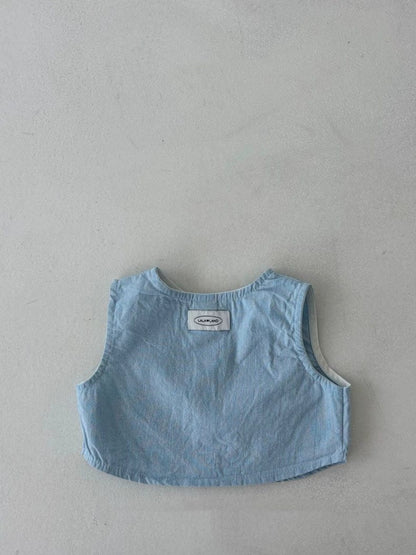 デニムノースリーブシャツ+ショートパンツセットアップ 2点セット【mh0010412】