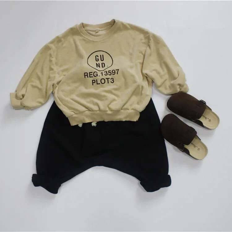 長袖Tシャツ キッズ レターロゴ ルーズ スウェット トレーナー