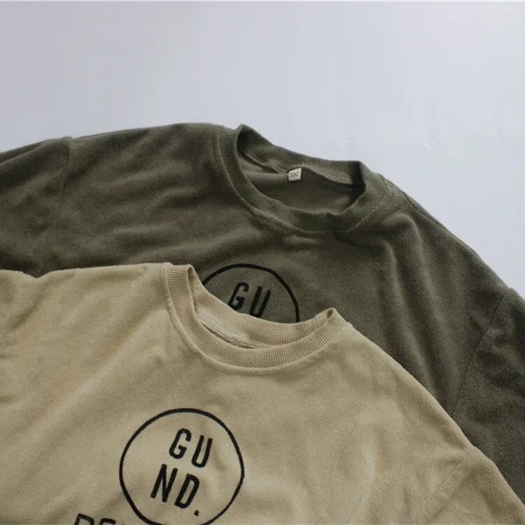 長袖Tシャツ キッズ レターロゴ ルーズ スウェット トレーナー