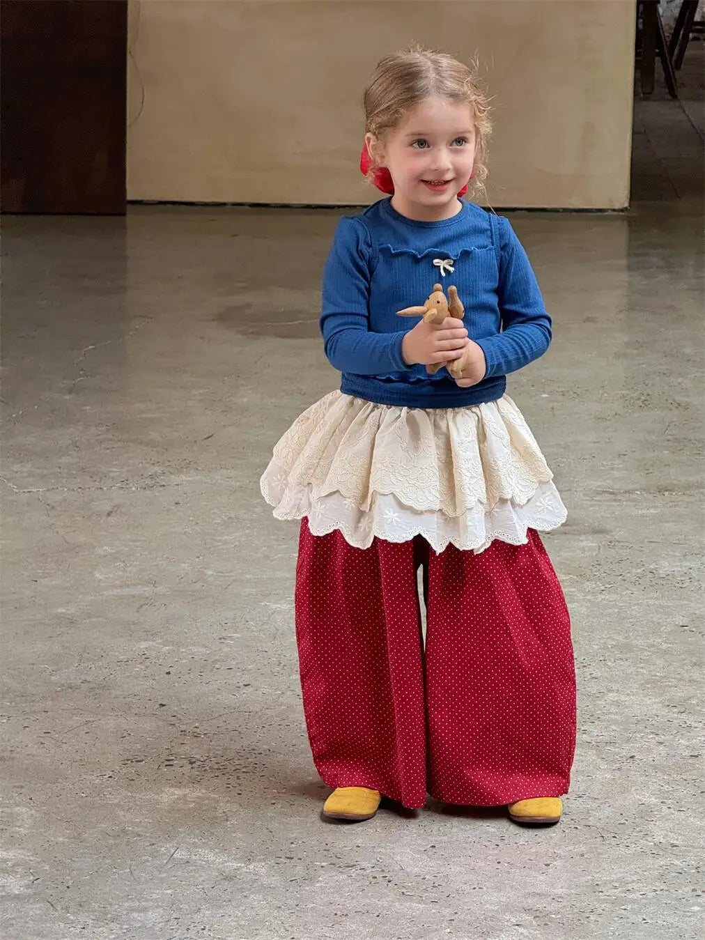 長袖Tシャツ キッズトップス2点セット 長袖リブTシャツ+キャミソールトップス【mh0008894】