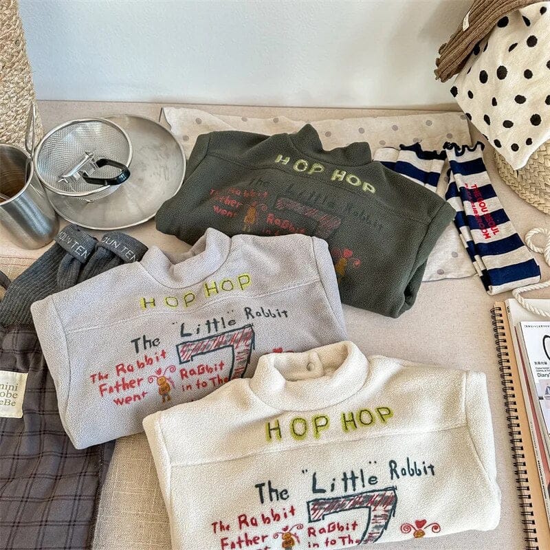 長袖Tシャツ キッズプルオーバー フリースハイネックトップス スウェットシャツ プリントロゴ 3カラー ボーイズ 男の子 子供服