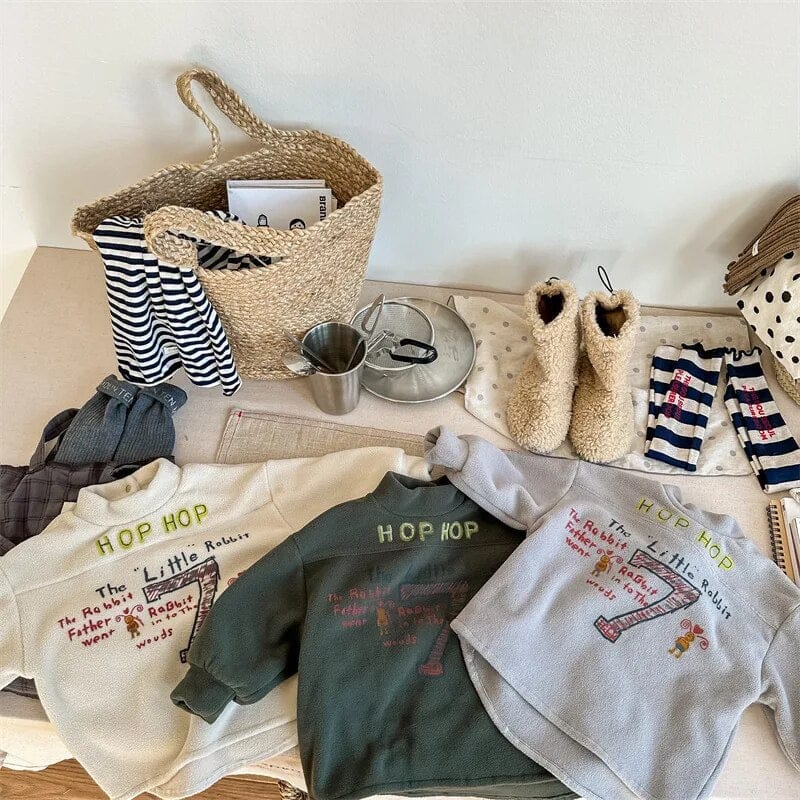 長袖Tシャツ キッズプルオーバー フリースハイネックトップス スウェットシャツ プリントロゴ 3カラー ボーイズ 男の子 子供服