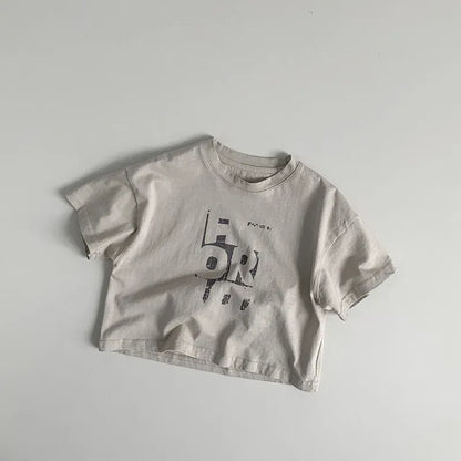半袖Tシャツ apricot / 12M  80cm キッズトップス 半袖Tシャツ ブロックレターロゴプリント 2カラー