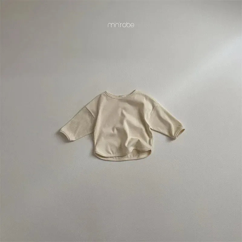 長袖Tシャツ apricot / 6M  66CM ベビートップス シンプルベーシック長袖Tシャツ【mh-0008514】