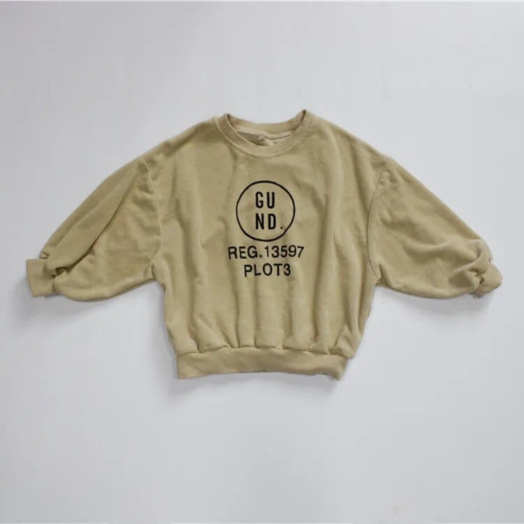 長袖Tシャツ apricot / 80cm キッズ レターロゴ ルーズ スウェット トレーナー