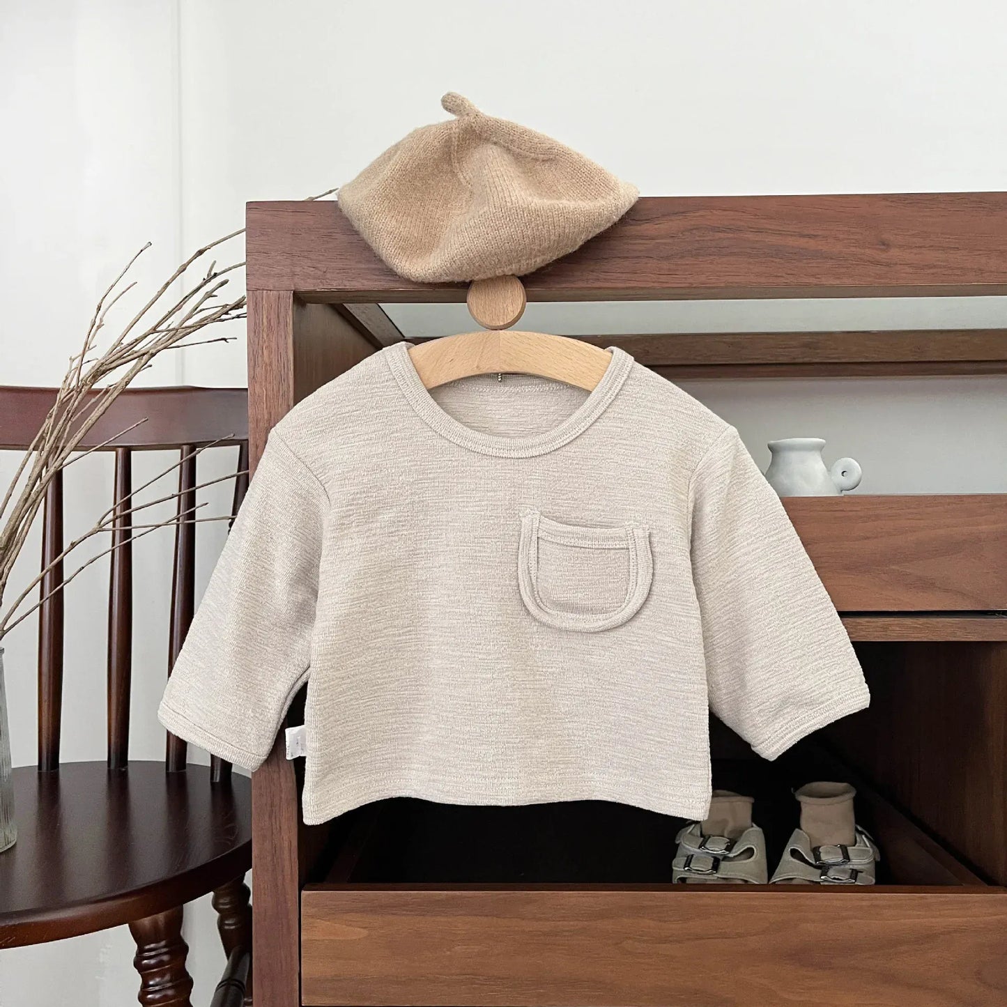 長袖Tシャツ Apricot / 9M  73CM ベビーキッズトップス シンプル長袖Tシャツ【mh0008694】