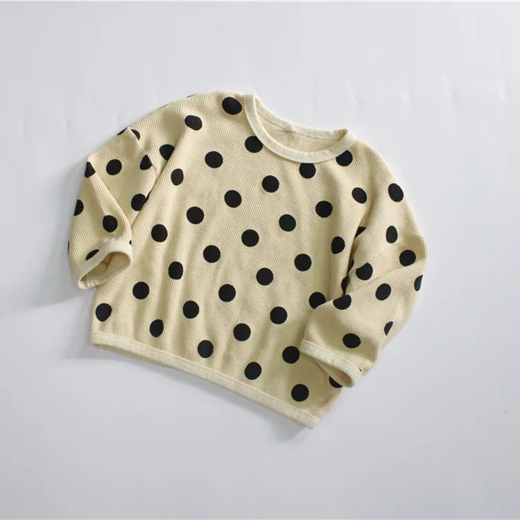 長袖Tシャツ beige / 80cm キッズ みずたま 長袖 ルーズ Tシャツ