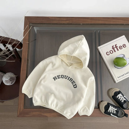 長袖Tシャツ Beige / 9M  73CM ベビートップス レターロゴプリントフーディ長袖スウェットシャツ【mh0008690】