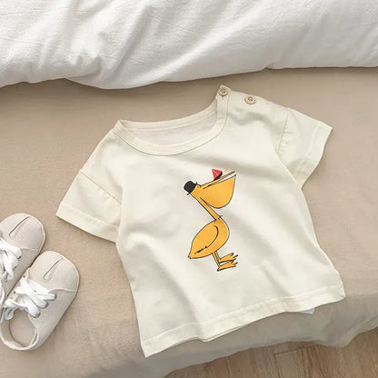 半袖Tシャツ Birds / 6M  66cm ベビートップス 半袖Tシャツ 肩あき アニマルプリント 3カラー