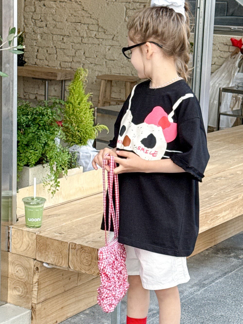 半袖Tシャツ Black / 100cm プリント半袖Tシャツ/ショートパンツ【mh0010381】